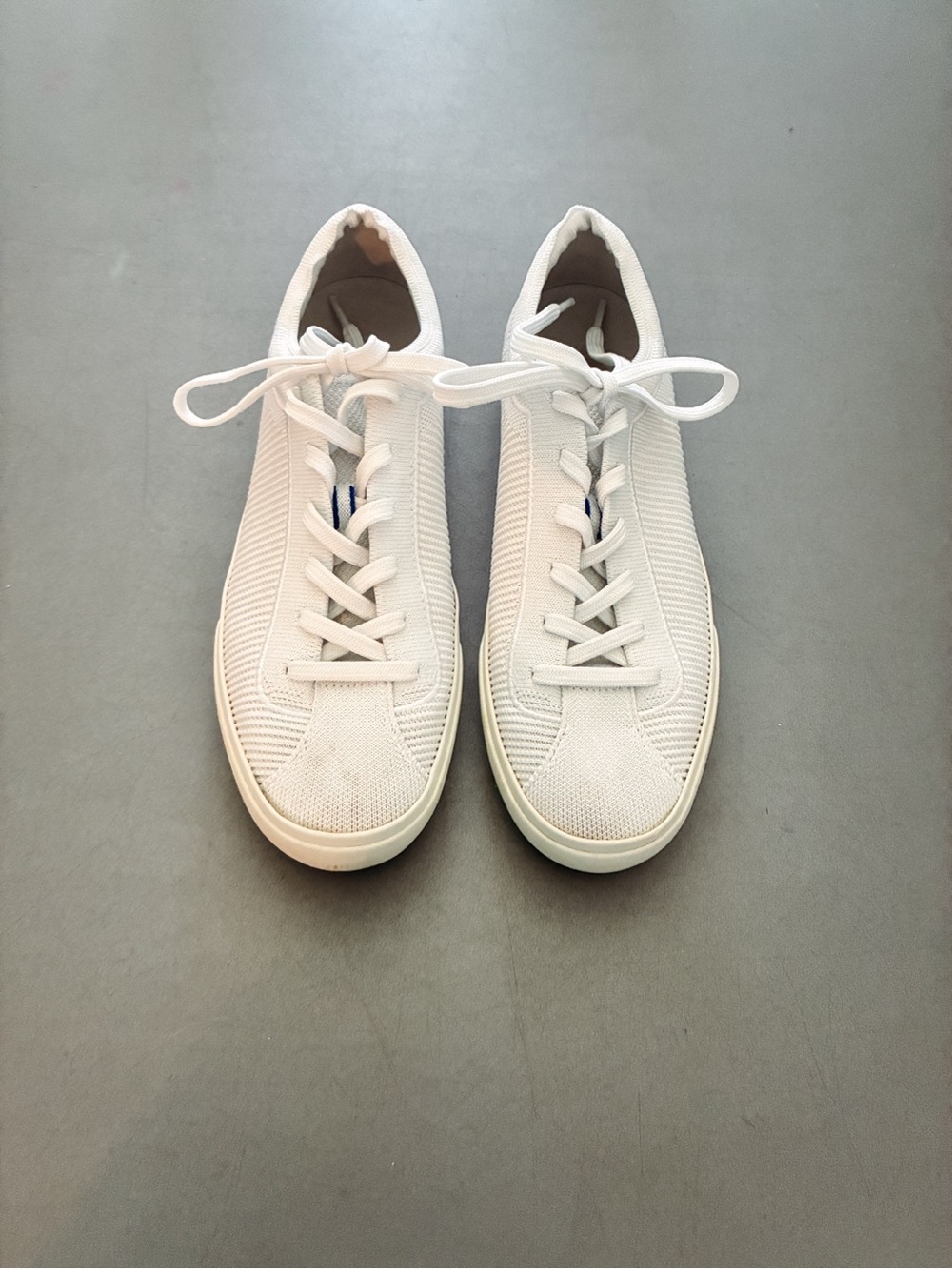 Rothy’s Breathable White Knit Lace-Up Women's Sneakers